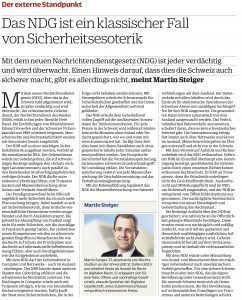 Artikel in der NZZ am Sonntag